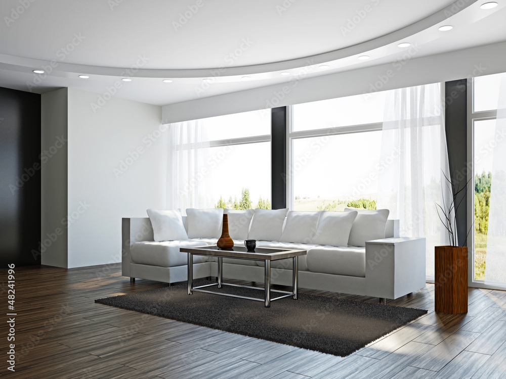 Fototapeta premium Livingroom with white sofa