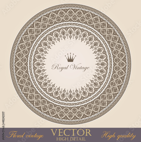 Vintage circle Frames design elements collection. Vector
