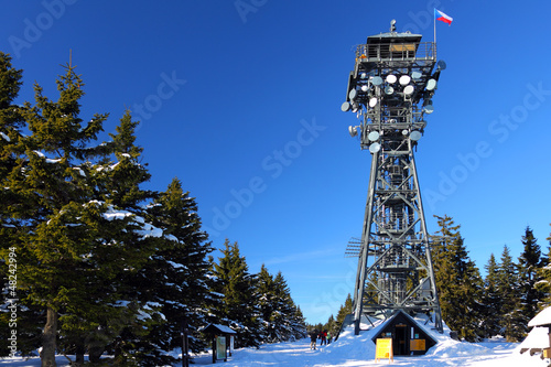 Czech Republic - tower Cerna hora (Black mountain) in winter