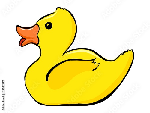 hand drawn, vector illustration of bath duck