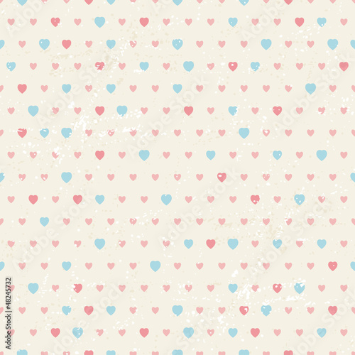 Seamless retro pattern of Valentine's hearts.