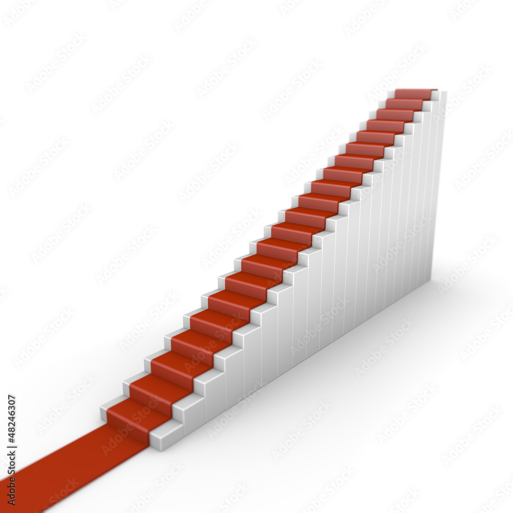 3D Stair With A Red Carpet 3D Stair With A Red Carpet