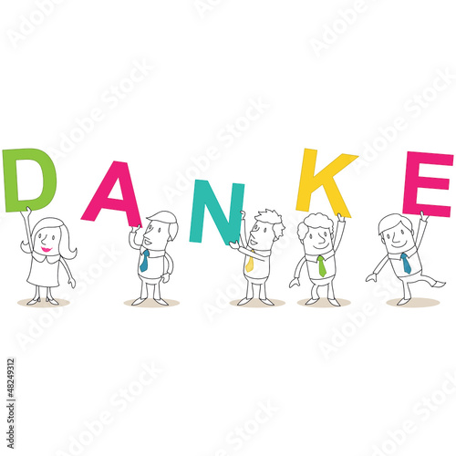 Geschäftsleute, Buchstaben, DANKE, text, nachricht