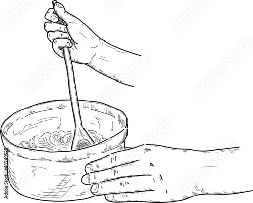 chef mixing a bowl