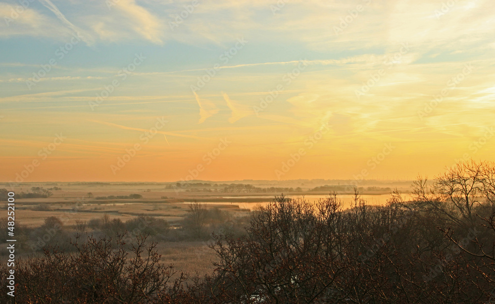 Obraz premium Hickling Broad at Dawn, Norfolk, England