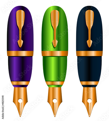 Vector illustration of set abstract colorful pens