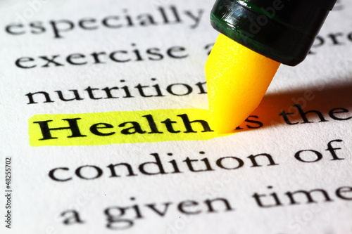 Word health highlighted with a yellow marker
