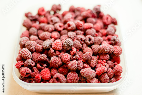 frozen raspberries photo