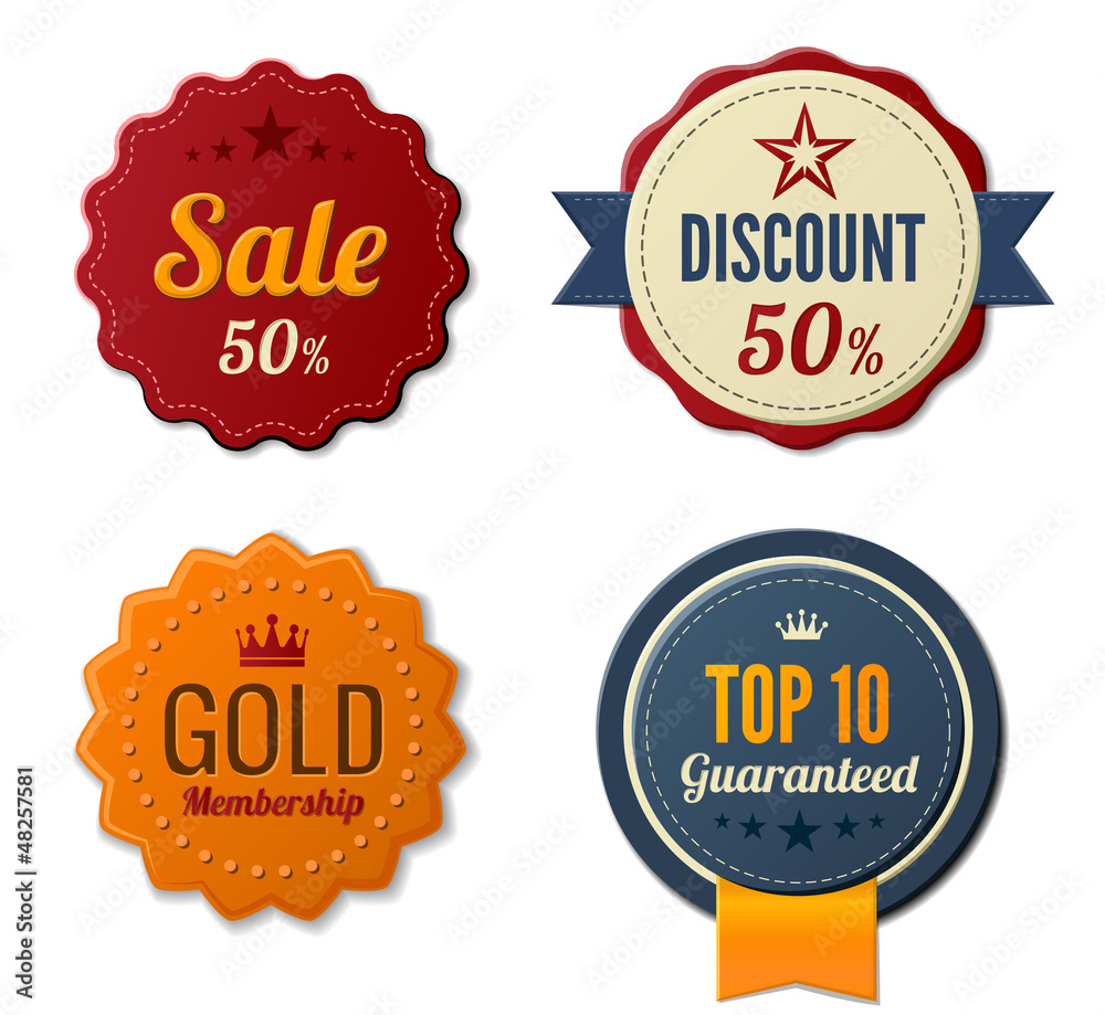 Vintage Labels set. Badge icons. Retro logo stickers