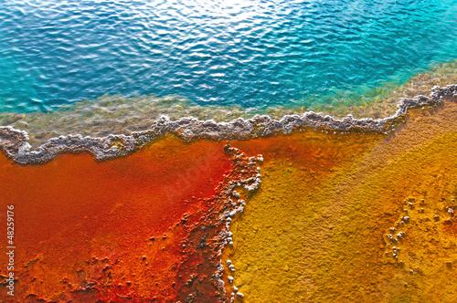 Beautiful colors in a geyser pool, Yellowstone