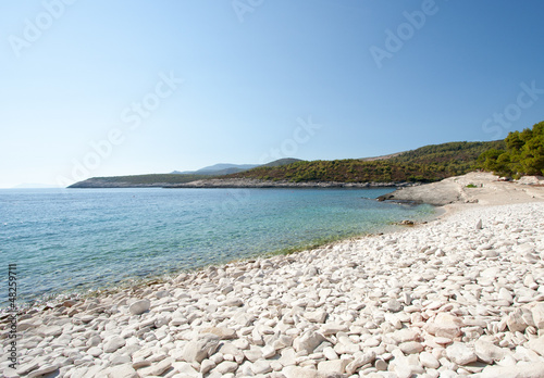 White stony beach in Croatia