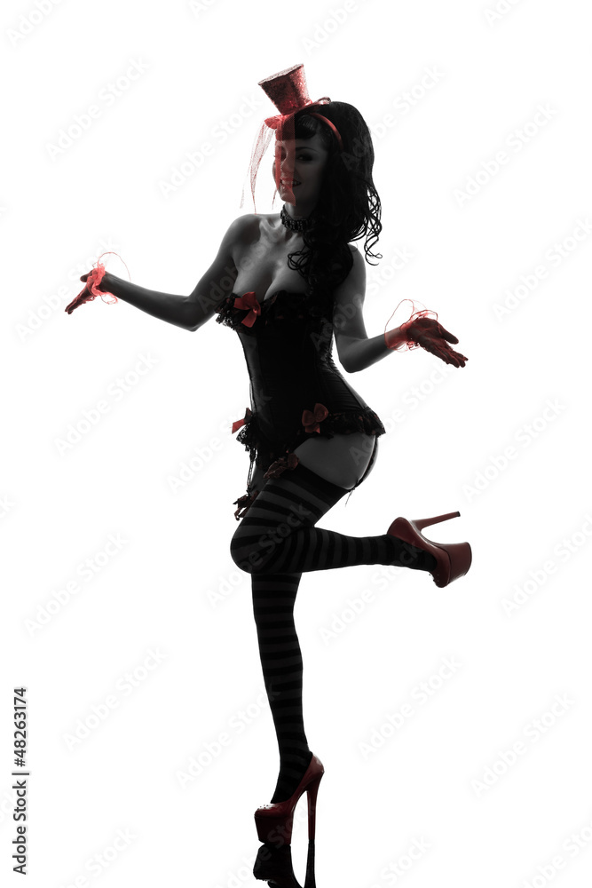 sexy woman stripper showgirl  silhouette