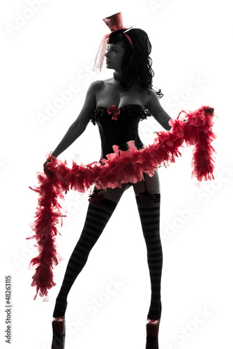 Canvas Print sexy woman stripper showgirl  silhouette