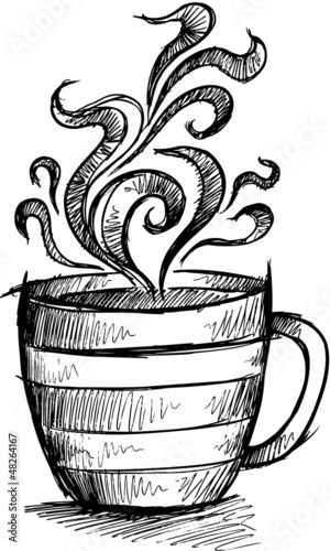 Sketch Doodle Coffee Cup Vector Illustration Art
