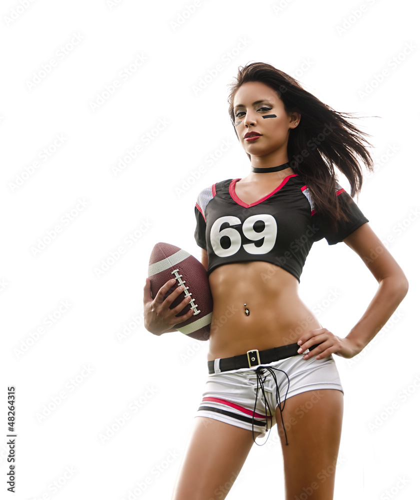 Sexy football girl Stock Photo | Adobe Stock