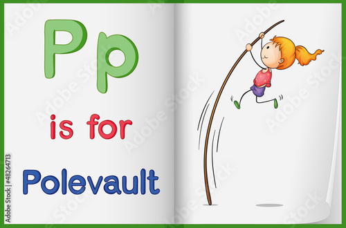 A picture of pole vault in a book