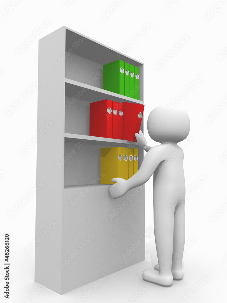 Men with archive from folders on white isolated background Men with archive from folders on white isolated background