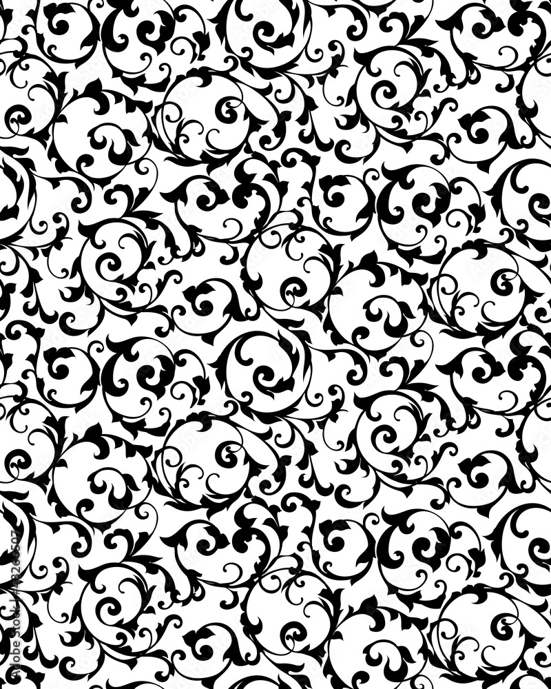 Black seamless pattern,silhouette