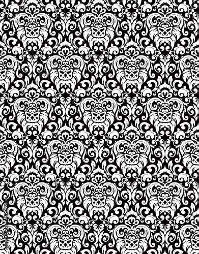 White seamless pattern, silhouette