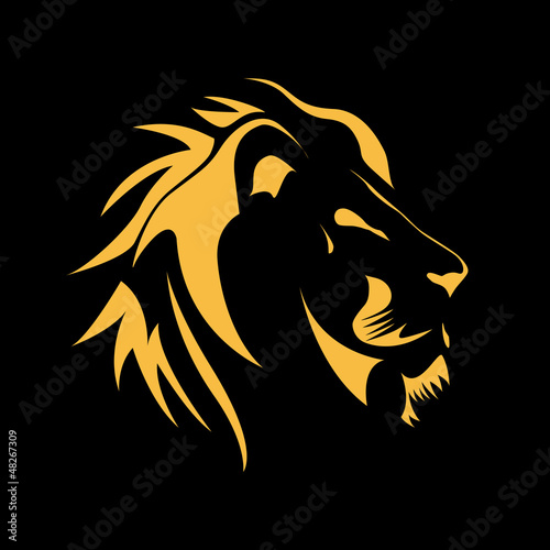 Logo Lion, strength and courage concept # Vector photo