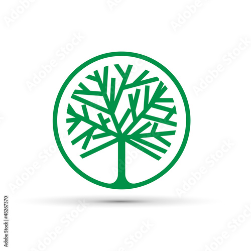 Logo green tree, forestry companies # Vector