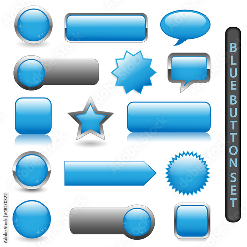 WEB BUTTONS POSTER (BLUE) (rectangular round blank square)