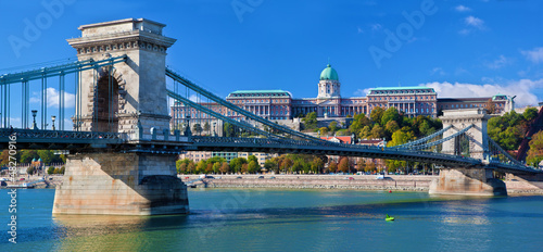Fototapeta Naklejka Na Ścianę i Meble -  Buda Castle and Chain Bridge. Budapest, Hungary