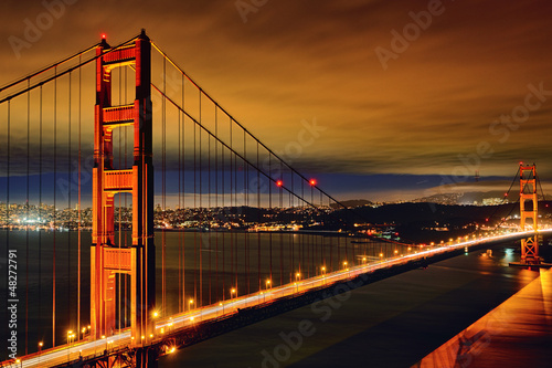 Night scene of Golden Gate Bridge