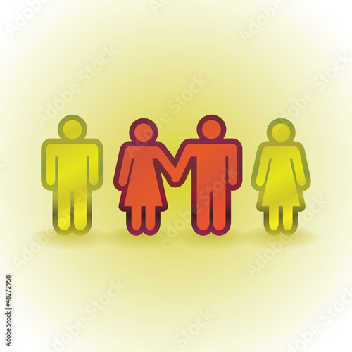 couples, singles and holding by the hands