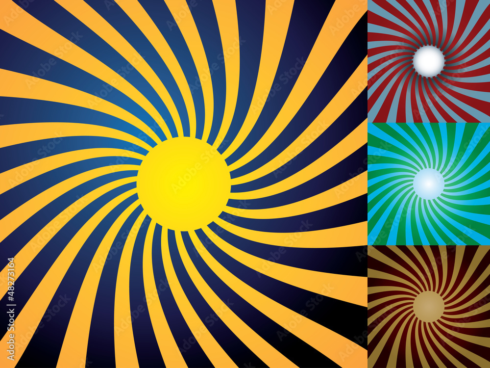 Set of abstract suns, illustration Set of abstract suns, illustration