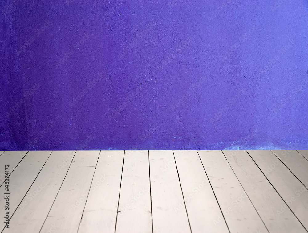 Fototapeta premium concrete wall and wooden floor