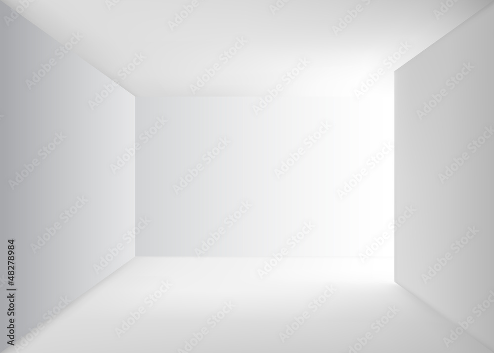 Empty end of corridor turning right - illustration