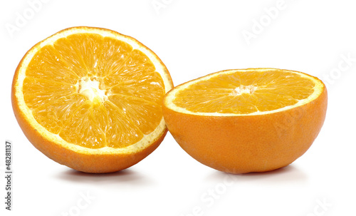 two halves of a tangerine