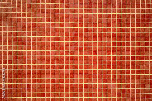 Colourful orangey-red mosaic tiles
