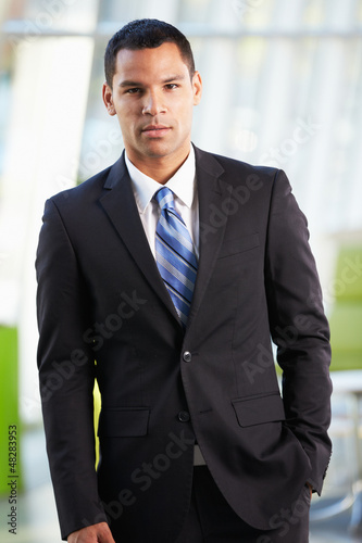 Portrait Of Businessman Standing Modern Office Reception © Monkey Business