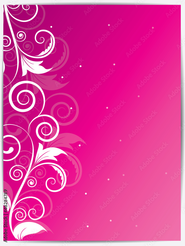 Abstract floral background for design with swirls