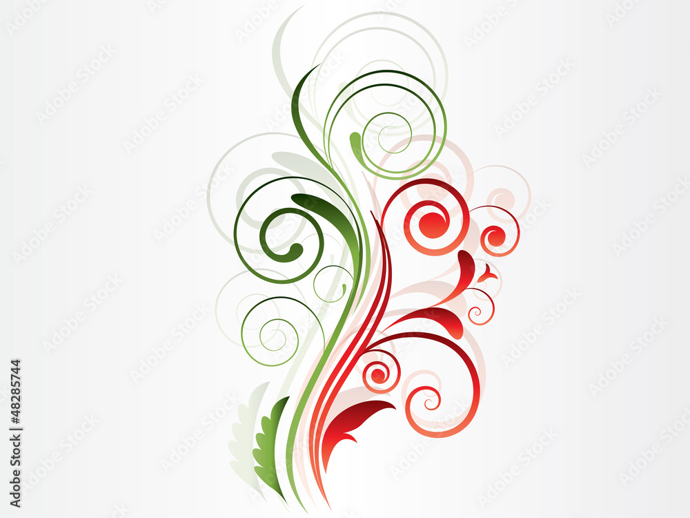 Abstract floral background with swirls