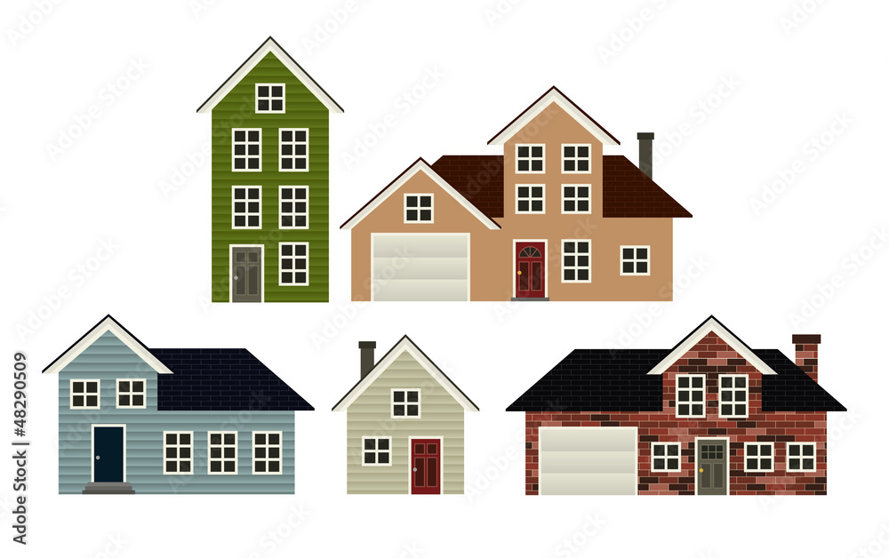 5 Houses Set