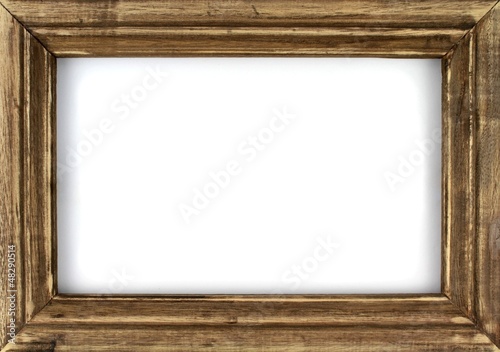 Old picture frame isolated on white background. photo