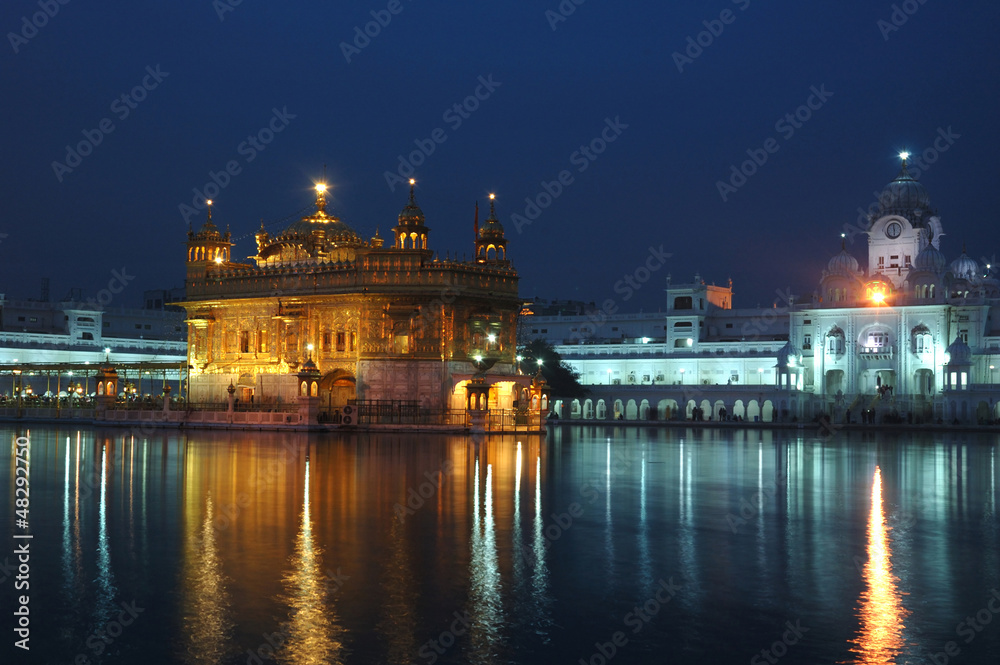 Golden Temple at night - heart of Sikh religion, Amritsar,India