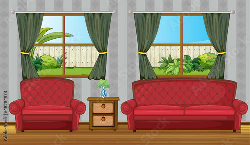 A sofaset and side table