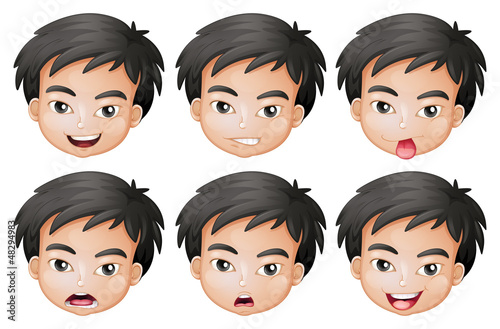 Faces of a boy