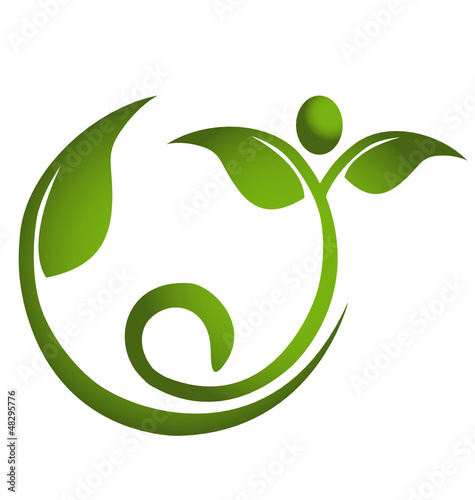 Healthy leaf men fitness logo eps10