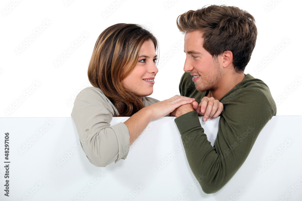 A cute couple in love. A cute couple in love.