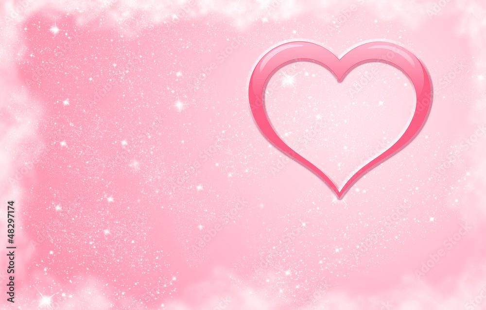 pink heart with stars