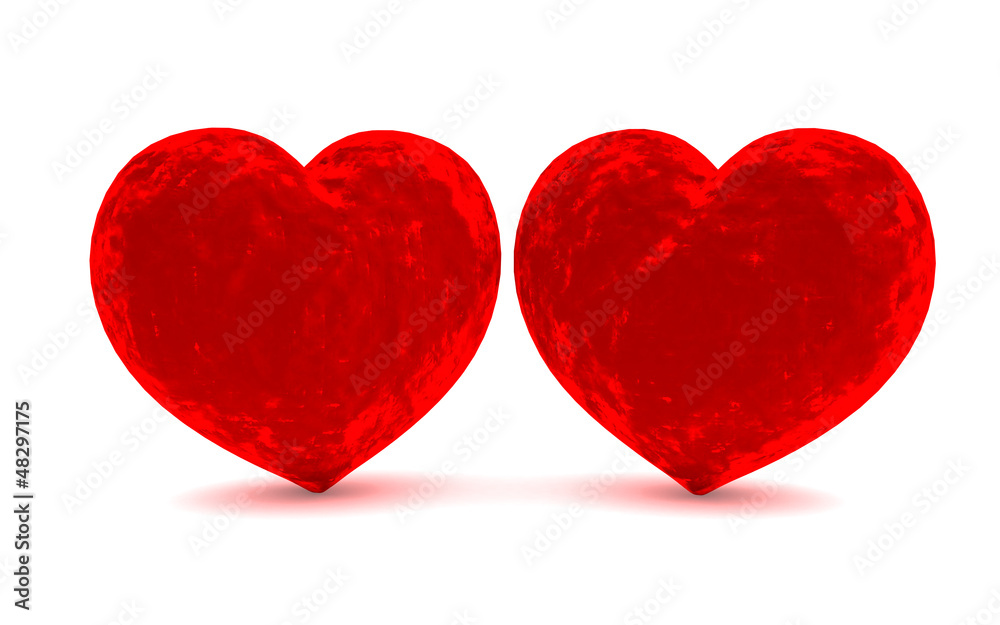 two red velvet hearts