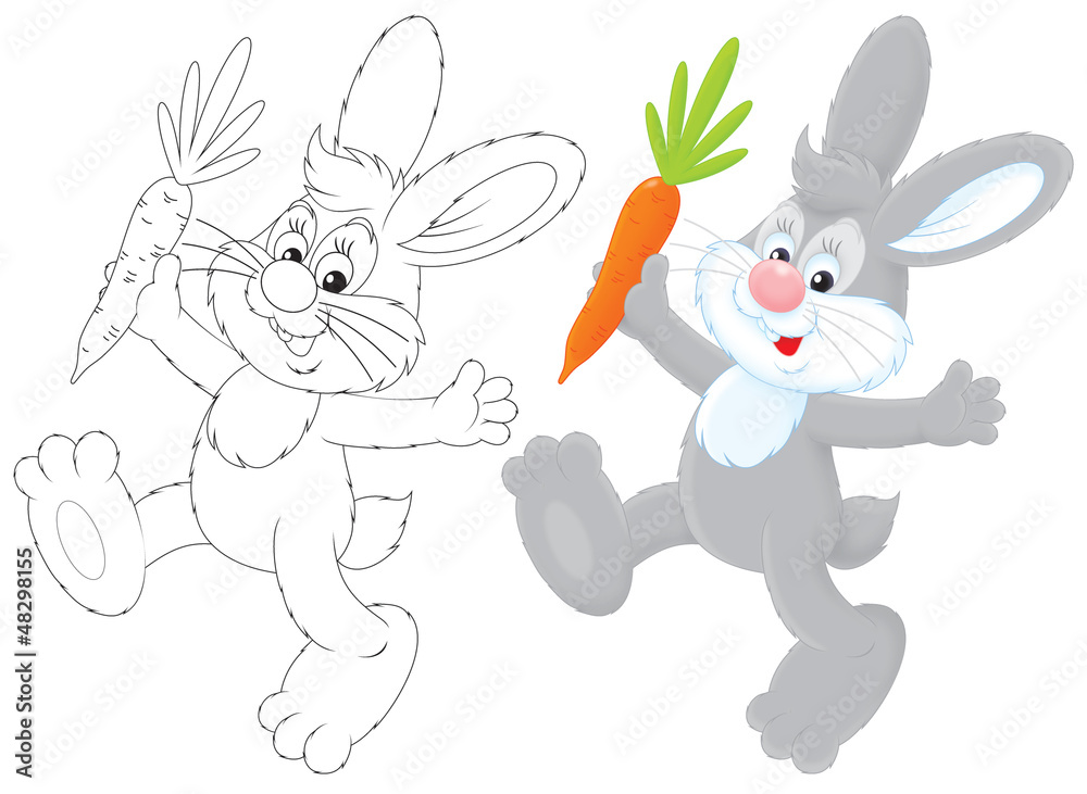 Obraz premium Bunny with a carrot