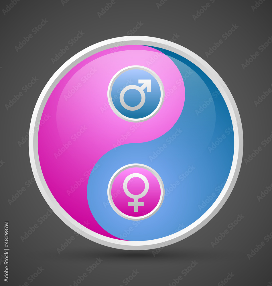 Venus and Mars female and male yin yang symbol Venus and Mars female and male yin yang symbol