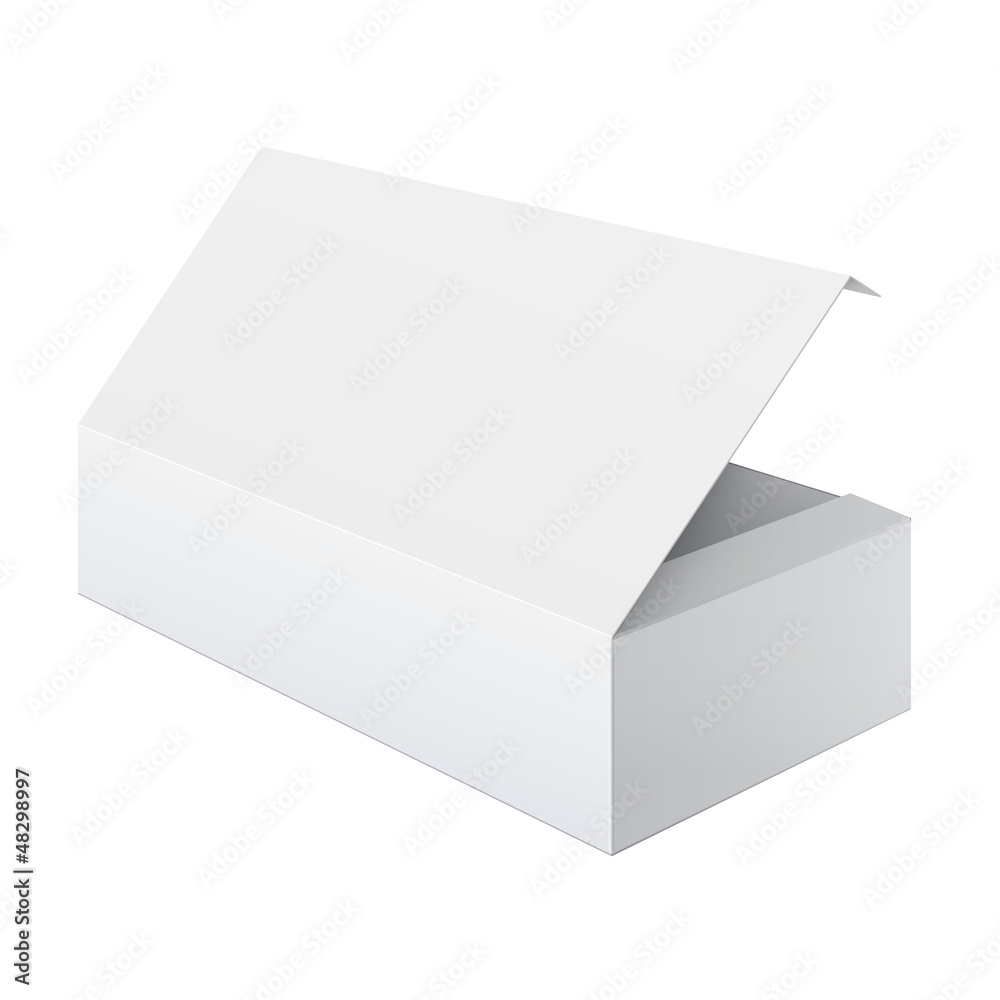 White Box Opened For electronic device and other products. White Box Opened For electronic device and other products.