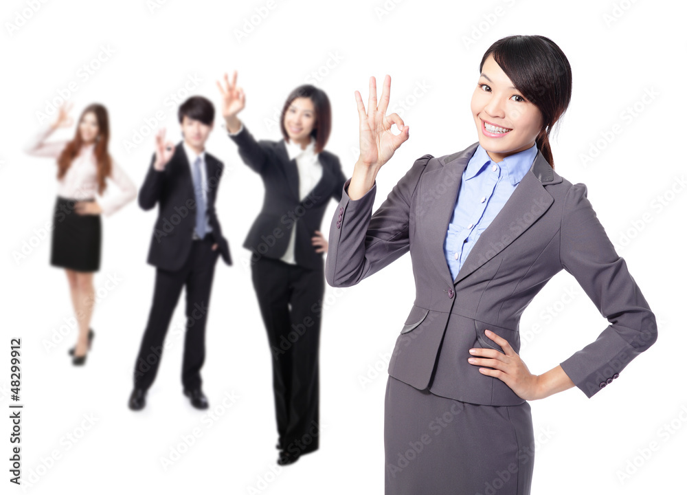 business woman making the ok sign business woman making the ok sign